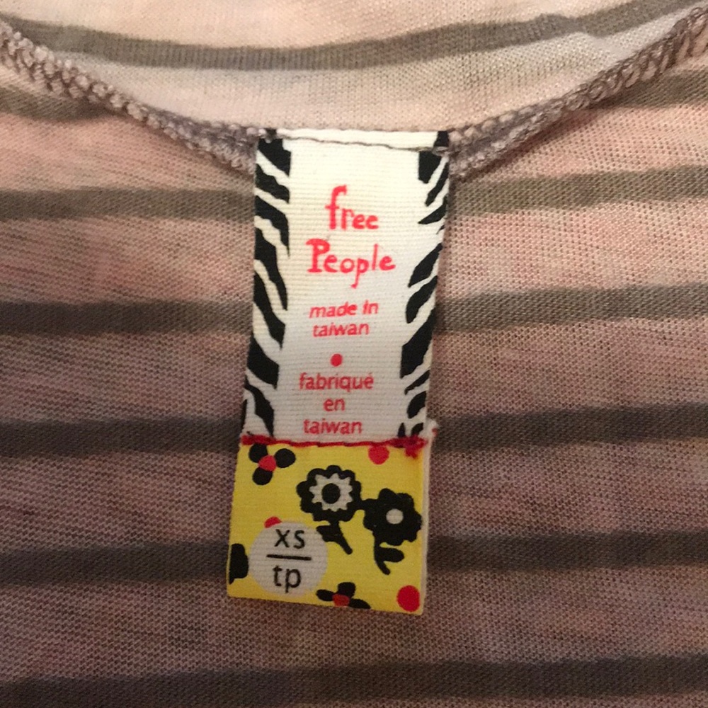 Free people creme stripped flowy top - Picture 2 of 3